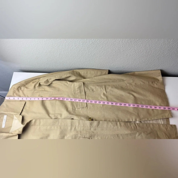 Debenhams Minimalist Soft Canvas Trench Coat Size 14 Tan - Picture 9 of 10